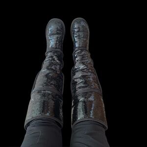 UGG Black Sequins Bailey Button Over the Knee Boots